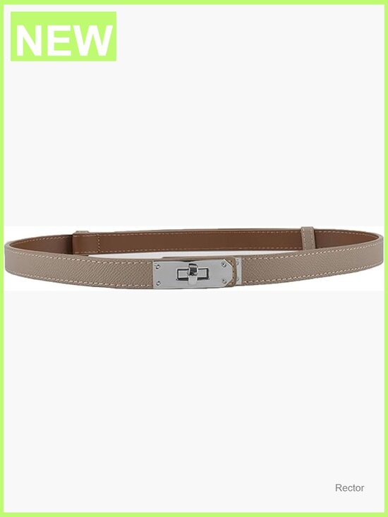 Adjustable Thin Skinny Belt Turn Lock for Dresses Jeans